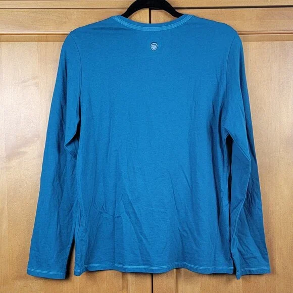 NWT Life Is Good Aqua Classic Fit Crew Neck Long Sleeve Tee Stay Out All Night M - Picture 4 of 10